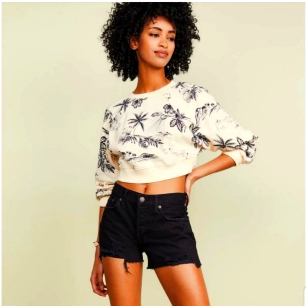 NWT Free People Black Denim High Waisted Cut Offs